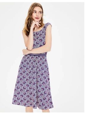 Boden Purple and Pink Floral Dress